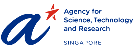 The official logo of the Agency for Science, Technology and Research (ASTAR) Singapore, featuring a stylized blue 'a' with a red star and blue text on a white background.