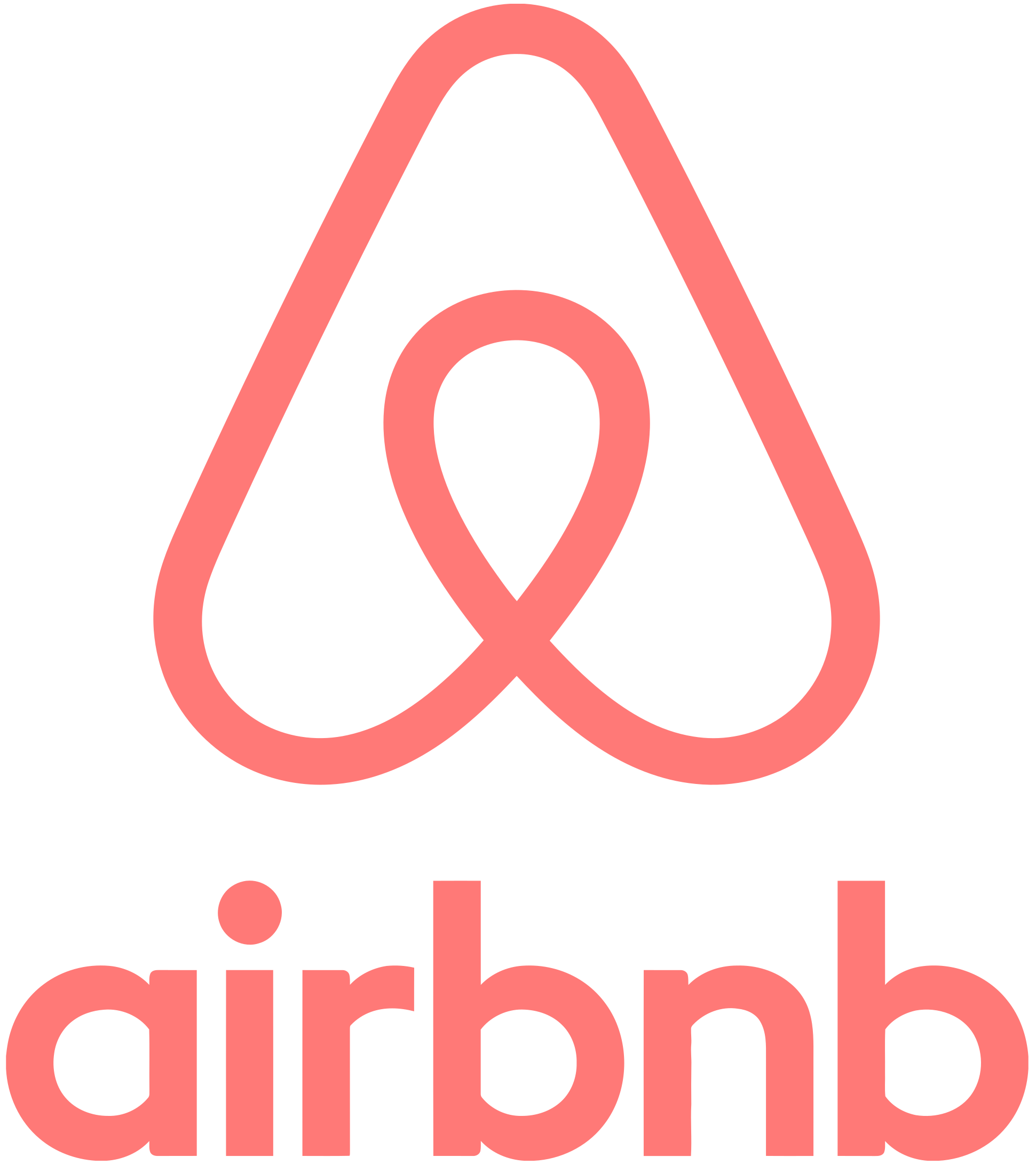 Airbnb logo in pink on a white background