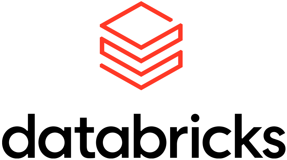 Databricks logo with red geometric design and black text on a white background