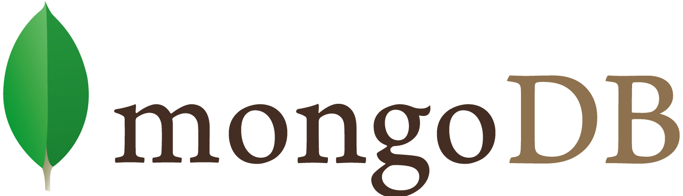 MongoDB logo with a green leaf icon and brown and gold text on a white background.