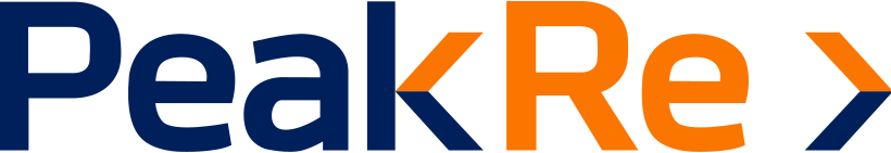 The logo for PeakRe, featuring the brand name in dark blue and orange with a right-pointing arrow.