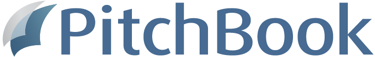 The PitchBook logo, featuring a blue and gray stylized sail icon next to the word 'PitchBook' in blue, on a solid white background.