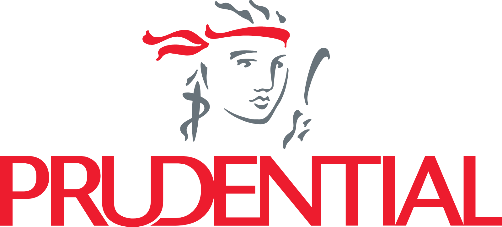 Prudential logo with a stylized face and red accents on a white background