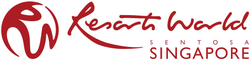 Red logo for Resort World Sentosa Singapore on a white background.