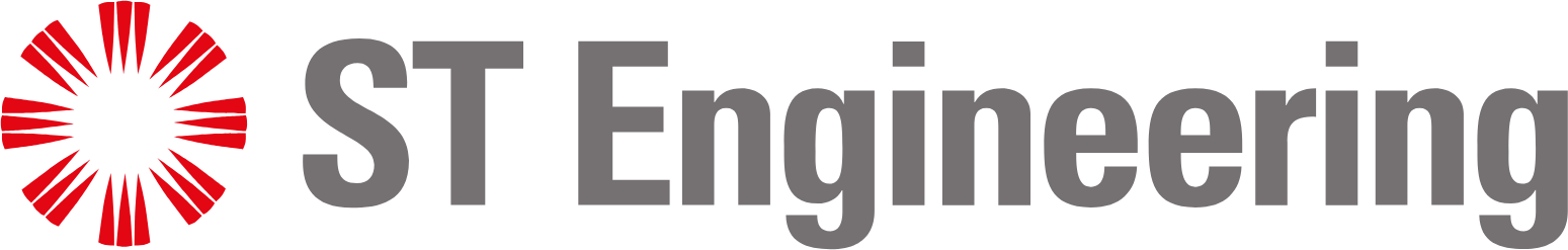 ST Engineering logo with a red sunburst icon and gray text on a white background.